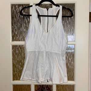 White racer back tank